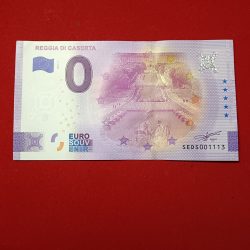 0 Euro souvenir banknote featuring the Reggia di Caserta (Royal Palace of Caserta) in Italy, issued in 2021