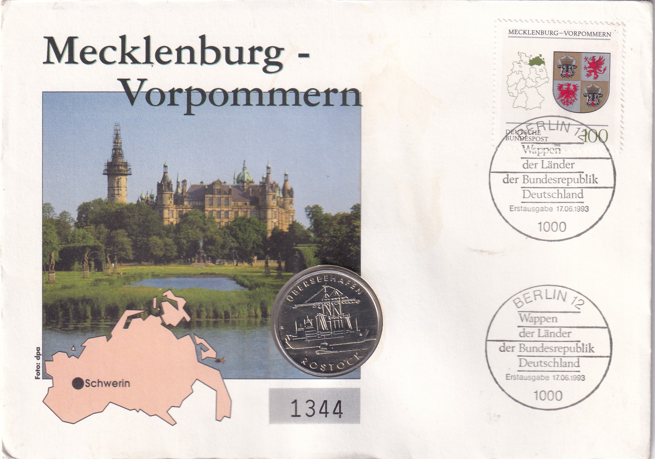 5 Mark GDR Mecklenburg-Western Pomerania Worbes 1988 (First Day Cover) With Stamp