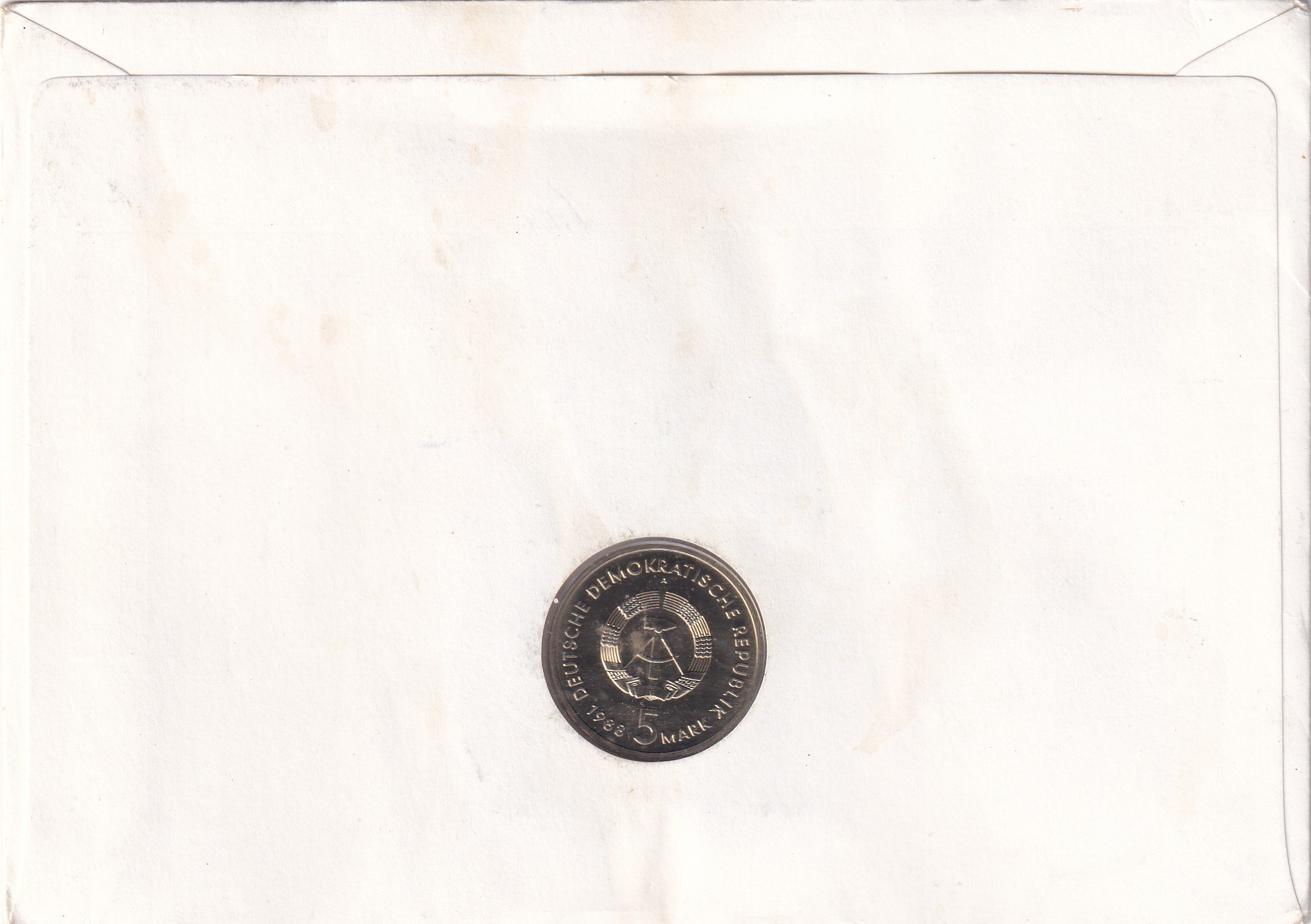5 Mark GDR Mecklenburg-Western Pomerania Worbes 1988 (First Day Cover) With Stamp