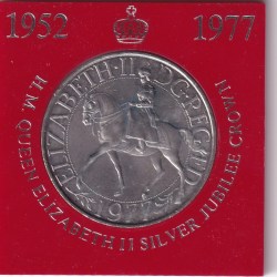 United Kingdom 25 New Pence 1977 - Elizabeth II Silver Jubilee Rare Commemorative UNC Coin #A-6