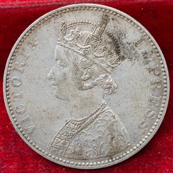 1897 British India one ruppes victoria silver high grade Au Condition Bombay mint Extermaly rare date coin <sku 1