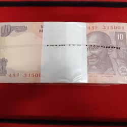 Ten Rs Old Rare Rim Full Bundle Governor D.Subaarao Gem Bunc Condition RBI Sealed Packed Year Republic of India