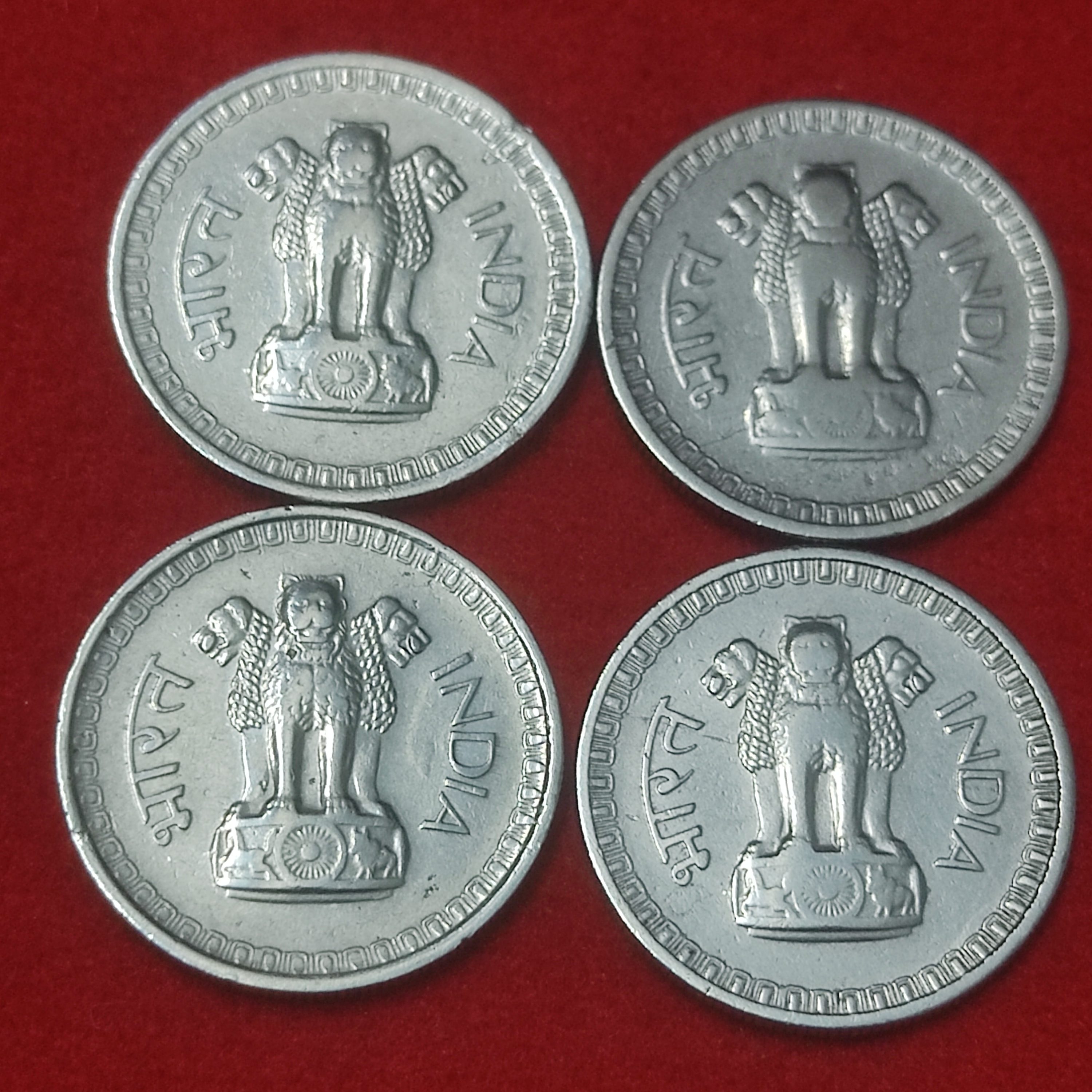 50 NAYE PAISE 1960 - 4 COIN SET( 3PC CALCUTTA 1 PC BOMBAY ) PRICE