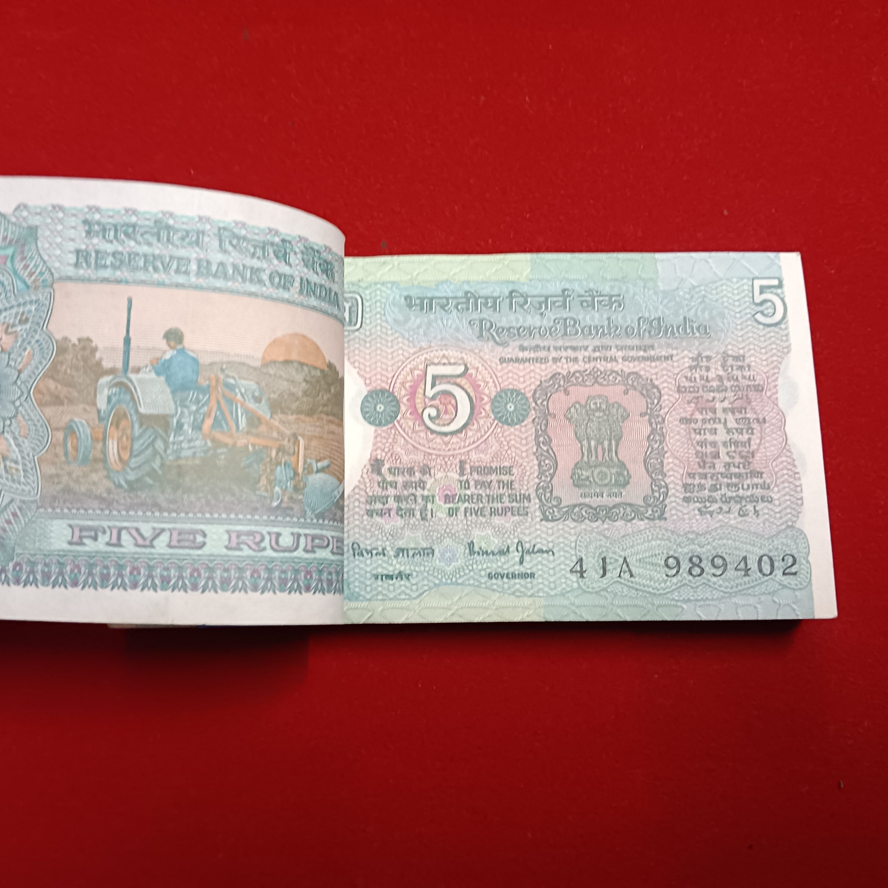 Five Rs Rare Tractor Full Serial Bundle Governor Bimal Jalan Unc Condition Reserve Bank of India 989401