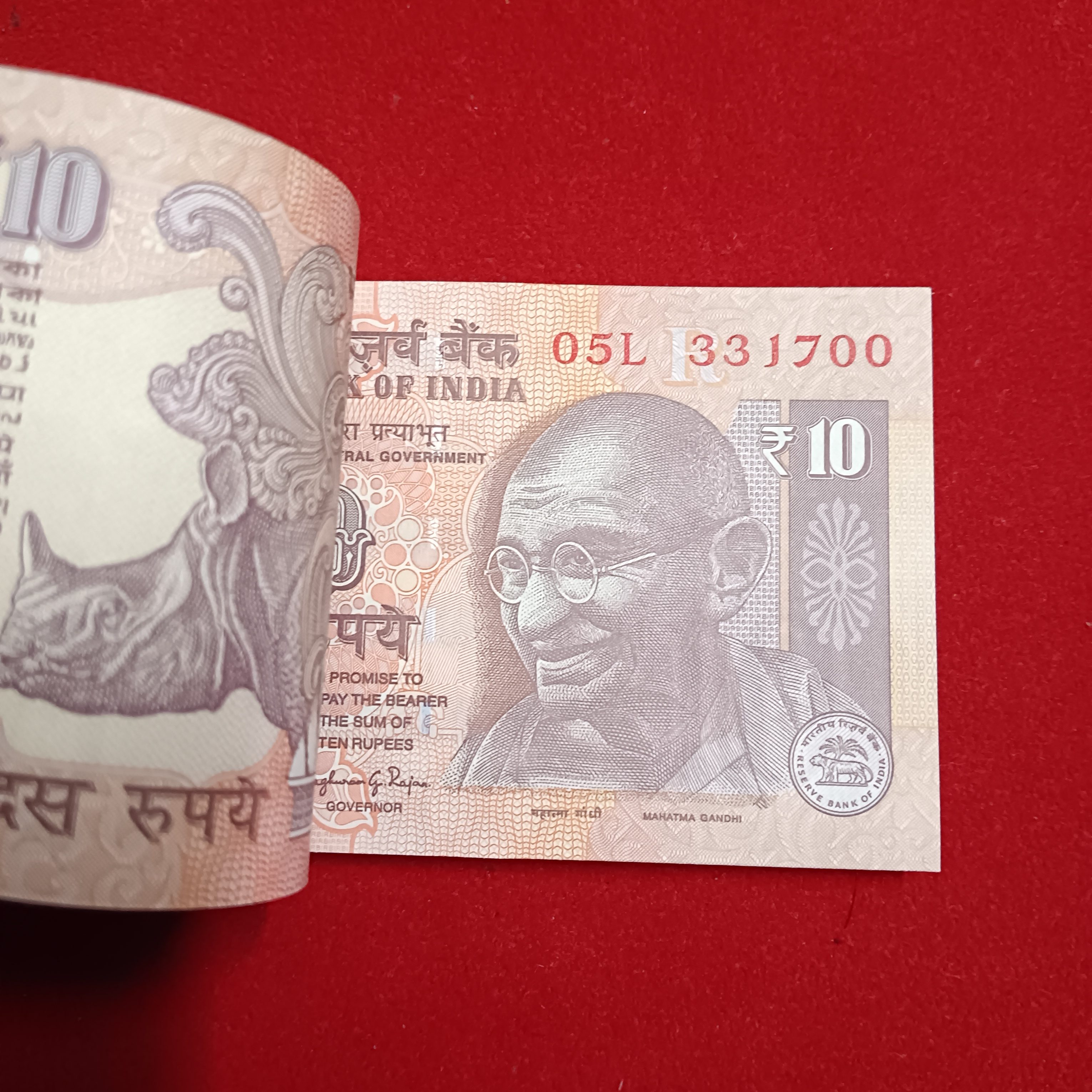 Ten Rs Old Mahatma Gandhi Ji Full Serial Bundle Governor Raghuram Rajan Year 2013 Republic of India 331601
