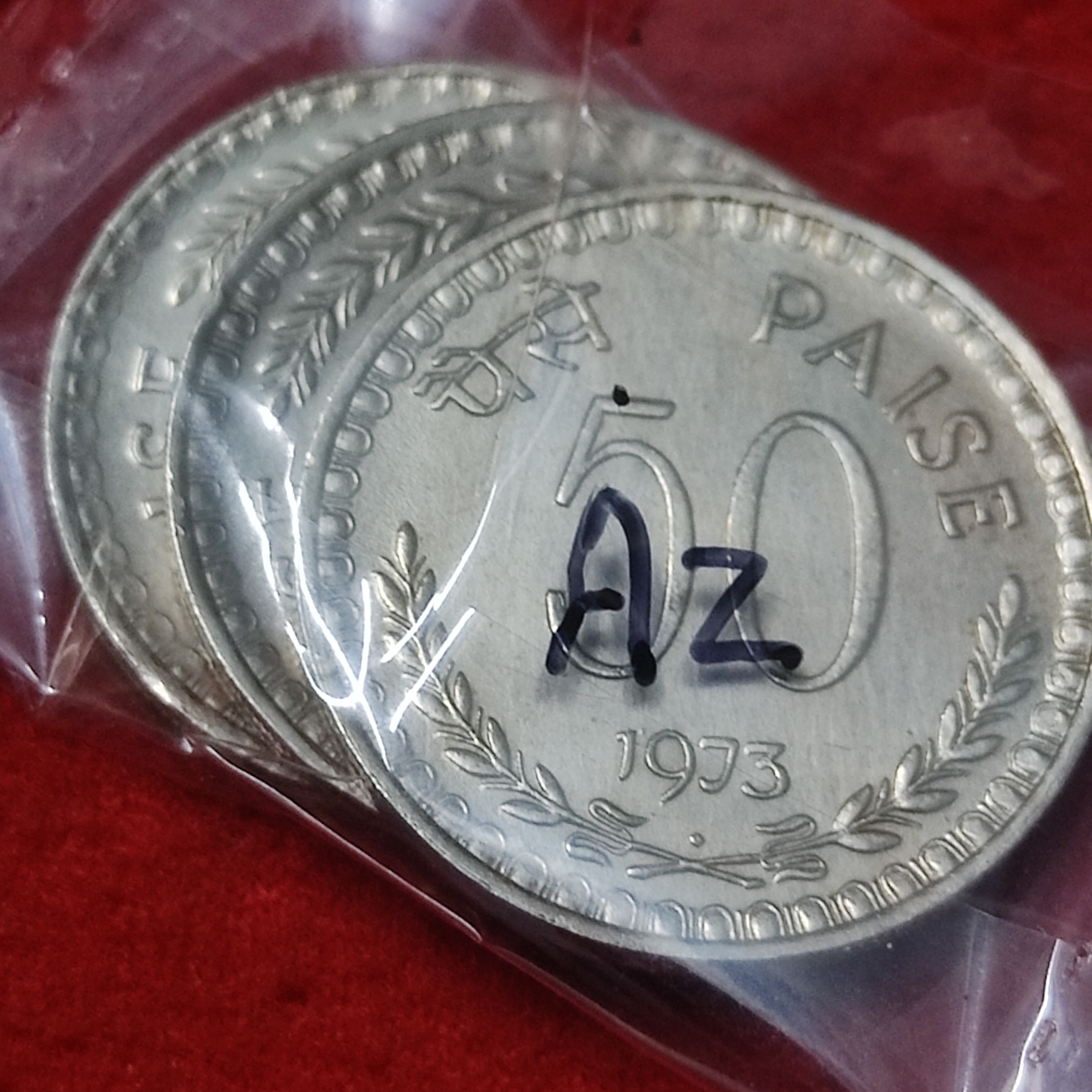 50 PAISE YEAR 1973 BOMBAY MINT SET OF 3 COIN PRICE