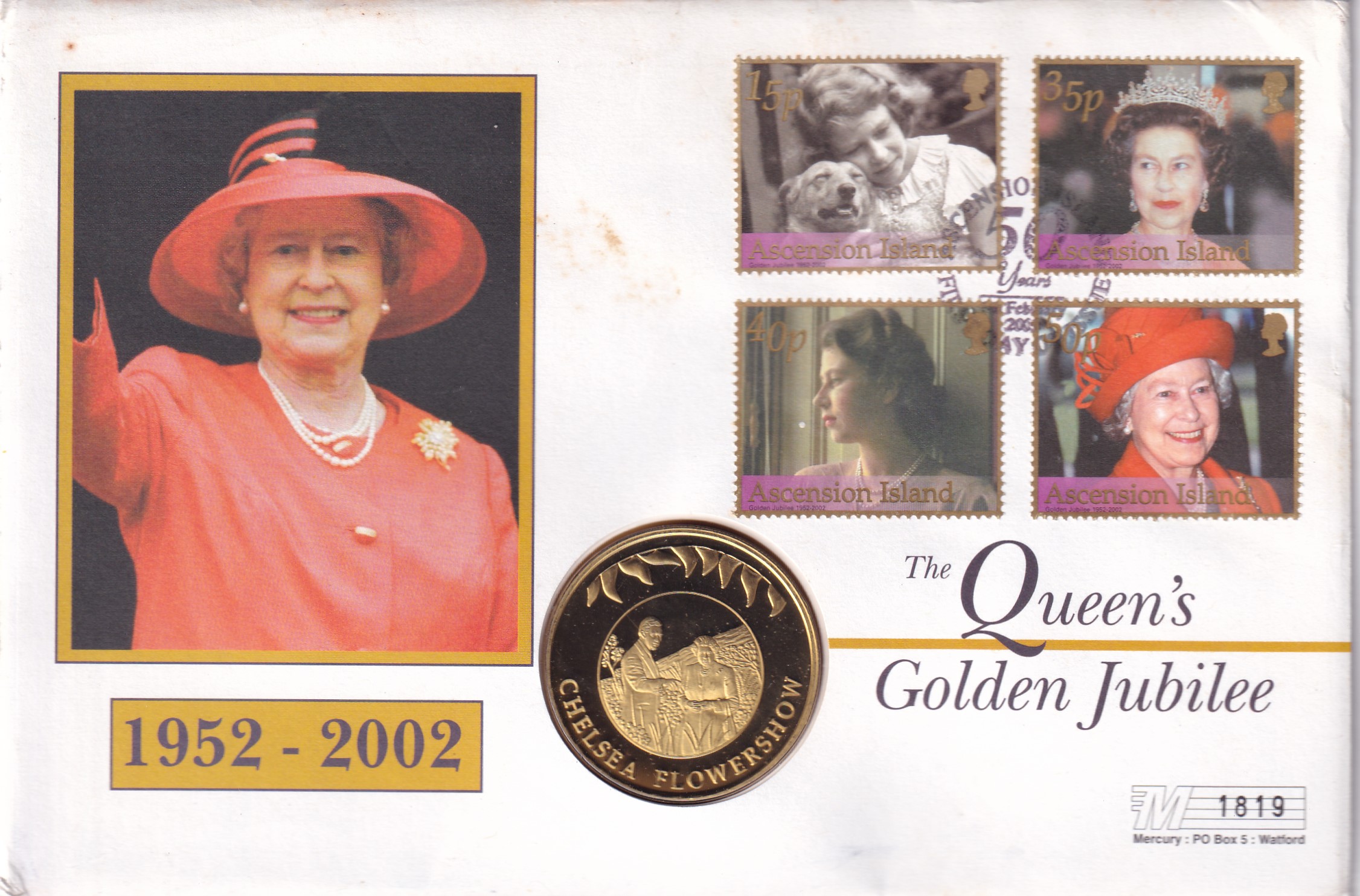 Falkland Islands 50 Pence 2002 - Elizabeth II Chelsea Flowershow Rare Coin ( First Day Cover with Stamp )
