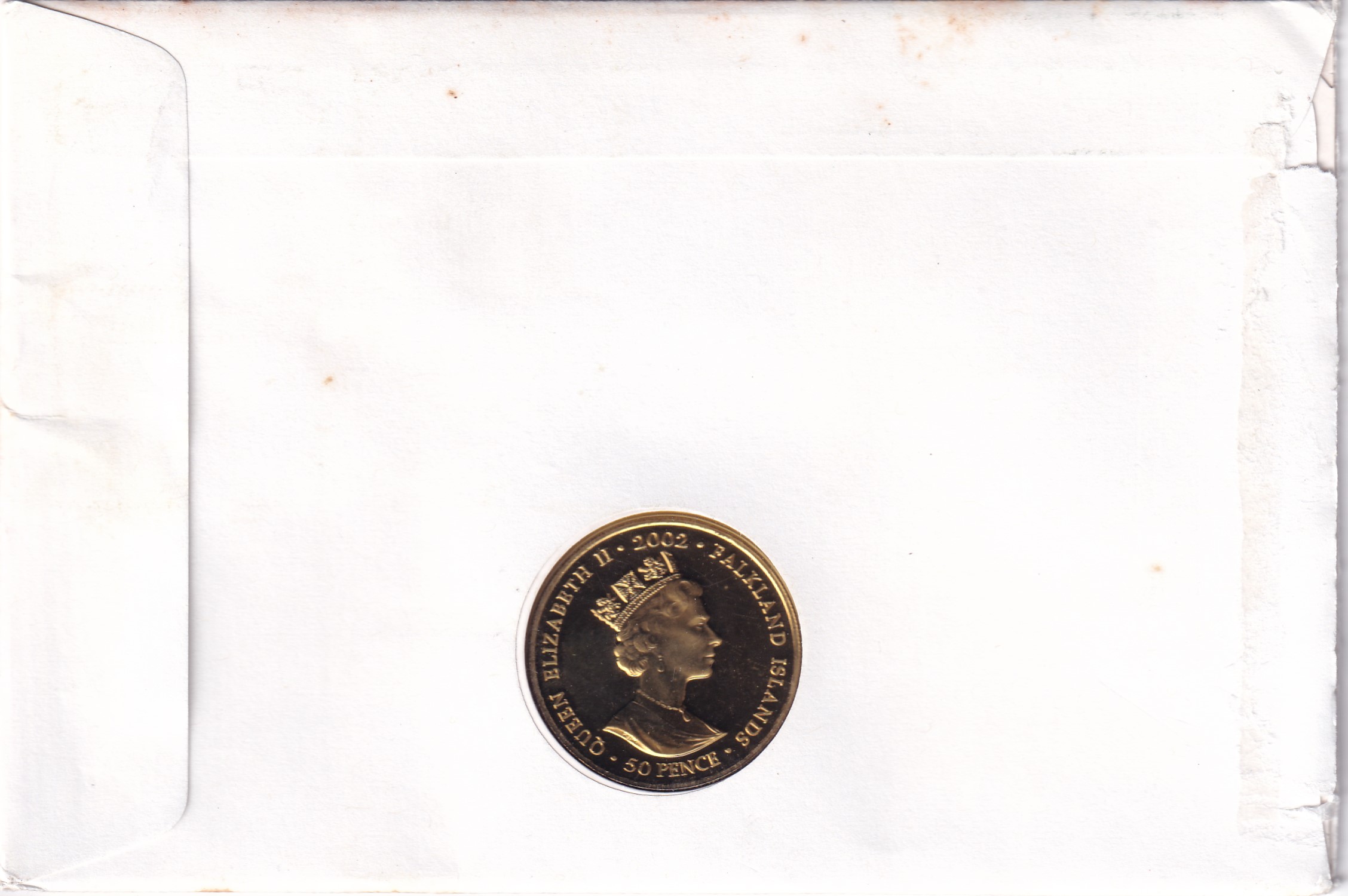 Falkland Islands 50 Pence 2002 - Elizabeth II Chelsea Flowershow Rare Coin ( First Day Cover with Stamp )