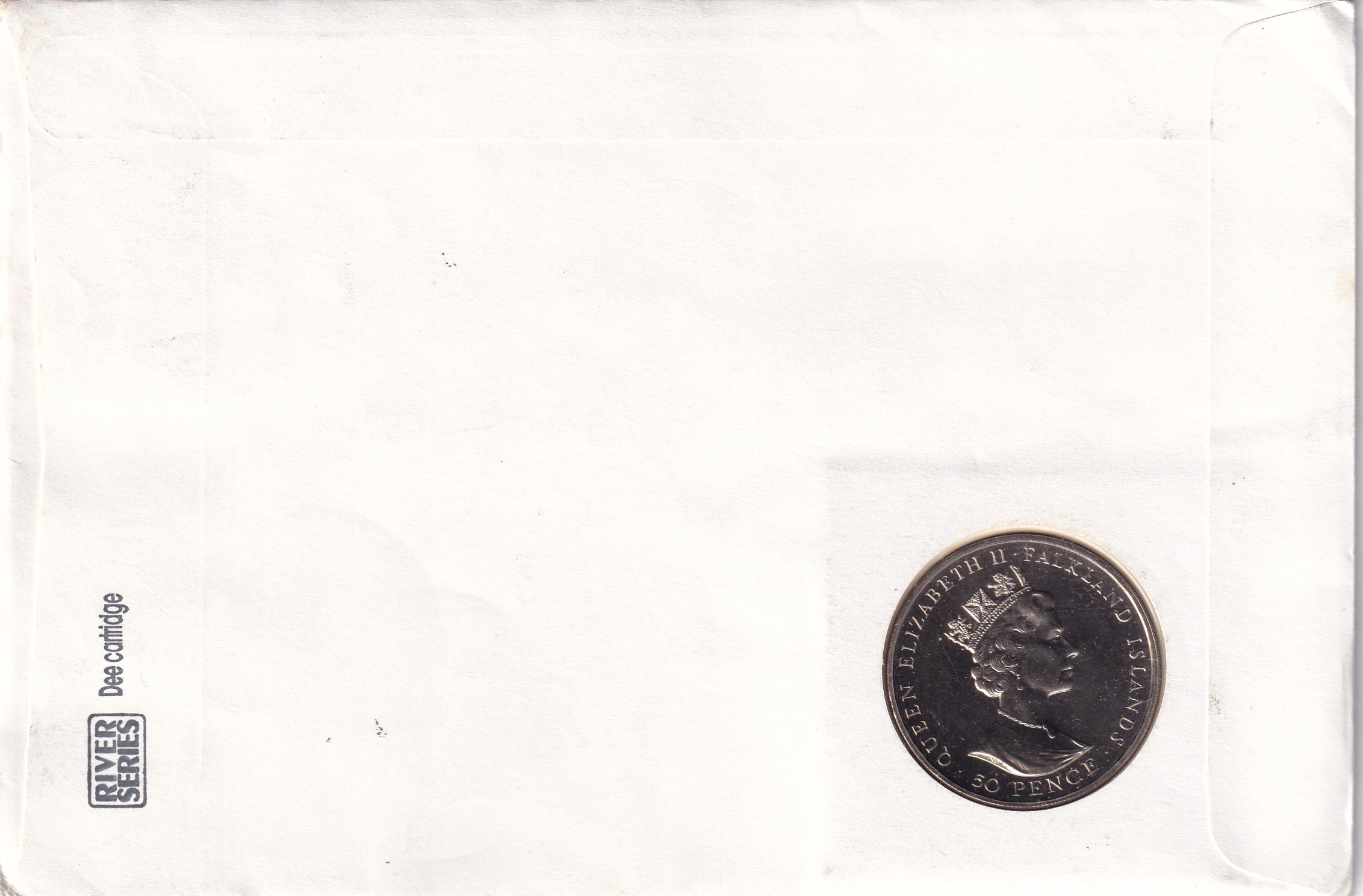 Falkland Islands 50 Pence 1992 - Elizabeth II 40th Anniversary - Reign of Queen Elizabeth II Rare Coin ( First Day Cover with Stamp )