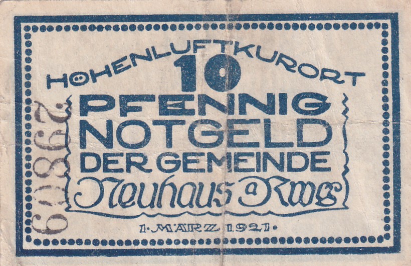 Germany, 10 Pfennigs 1921 Series Rare Note Lowest Price