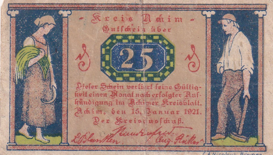 Germany, 25 Pfennigs Series Rare Note Lowest Price