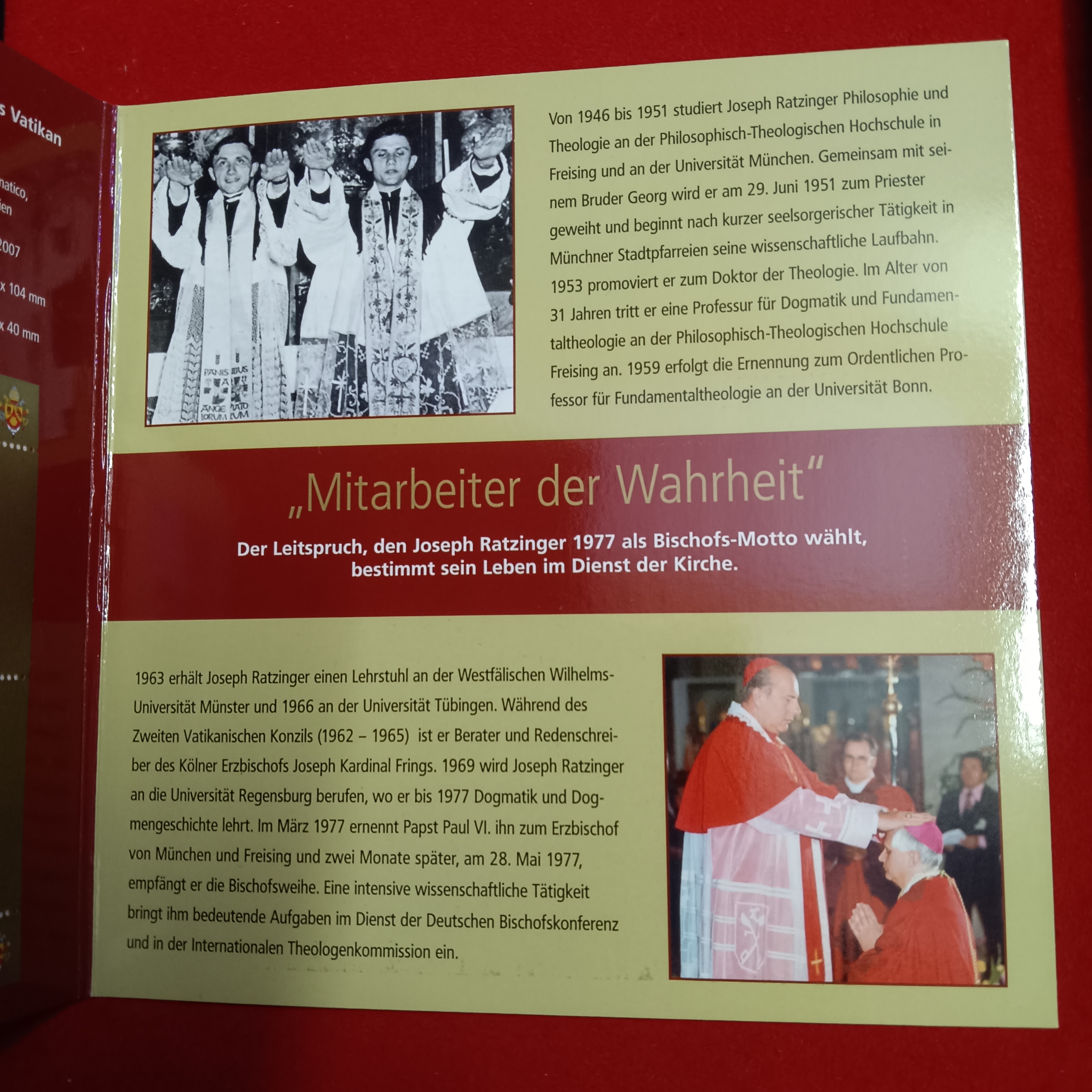 Ex Rare Deutsche Post Celebrating 80th Birthday of Pope Benedict XVI in 2007 Year featuring special Stamps and Commemorative Proof Coin Set Issued German Mint
