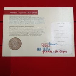 Ex Rare Proof Set UK 2004 Entente Cordiale £5 Crown-size Proof Coin The 100th anniversary of the 1904 agreement between Britain and France Issue By Royal Mint