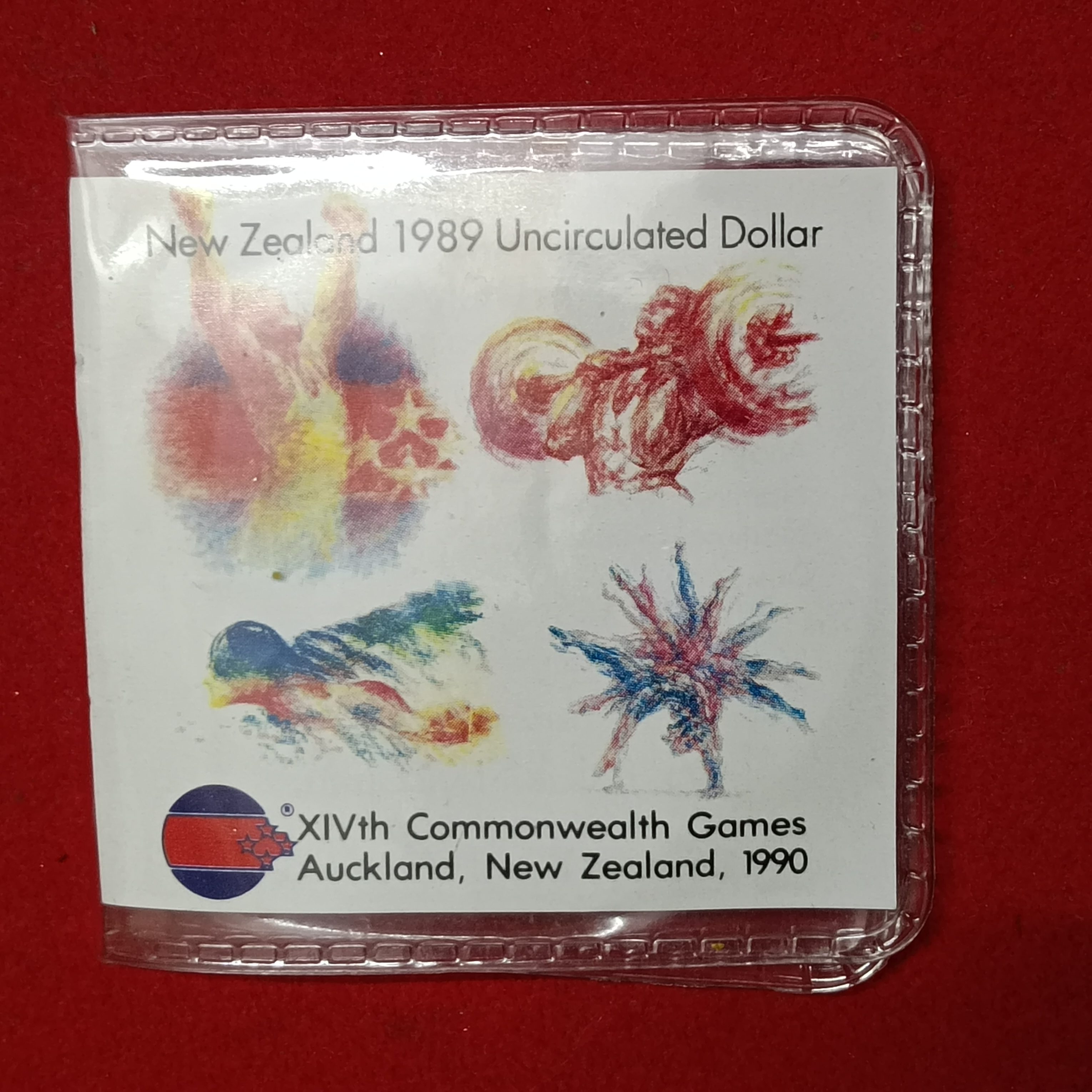 1989 New Zealand Uncirculated Dollar issued for the 1990 XIVth Commonwealth Games in Auckland Issued By Royal Australian Mintt