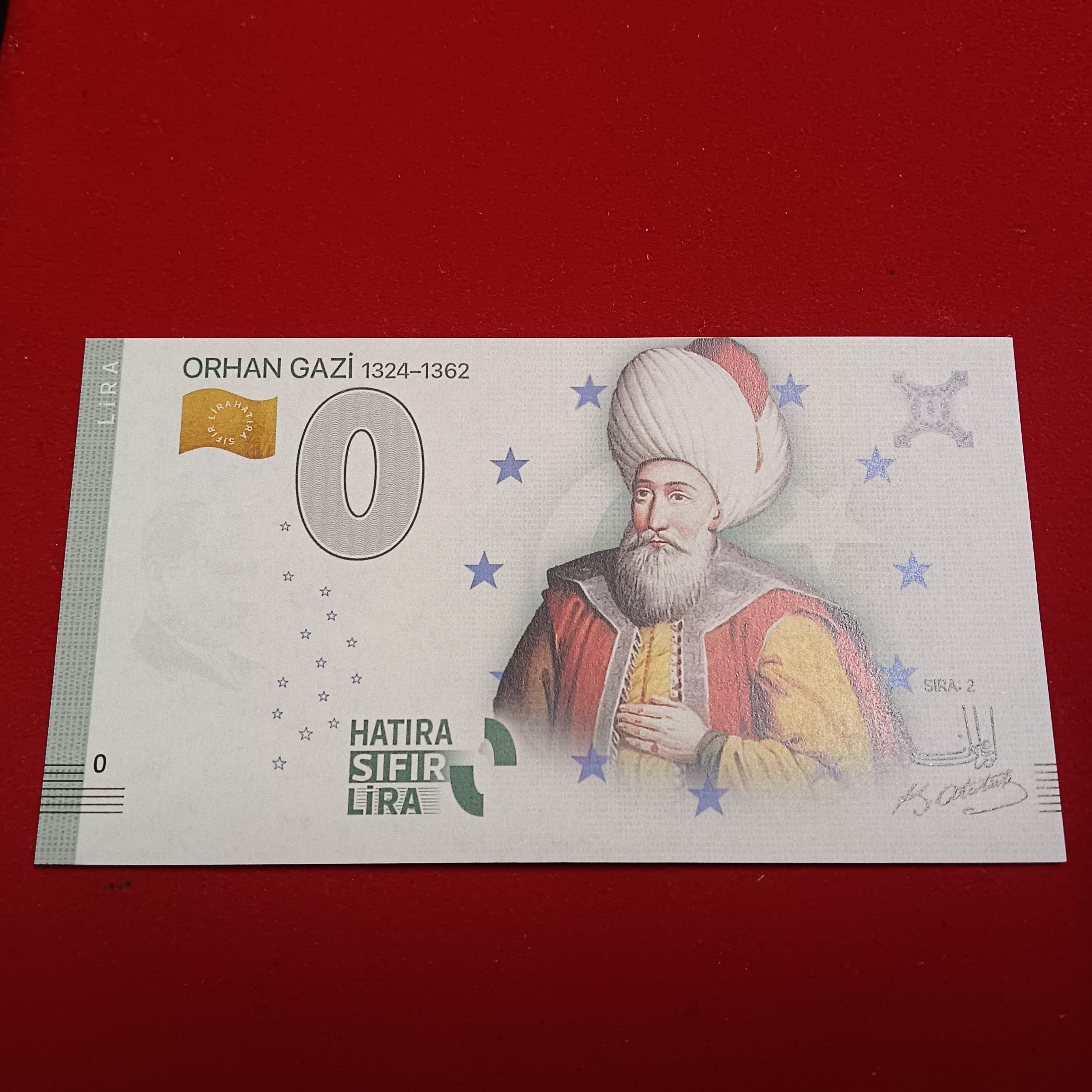 Europe 0 Hatira Sifir Lira Turkey Orham Gazi 1324-1362 Sira 2 Rare Limited Isuue and Gem UNC Condition