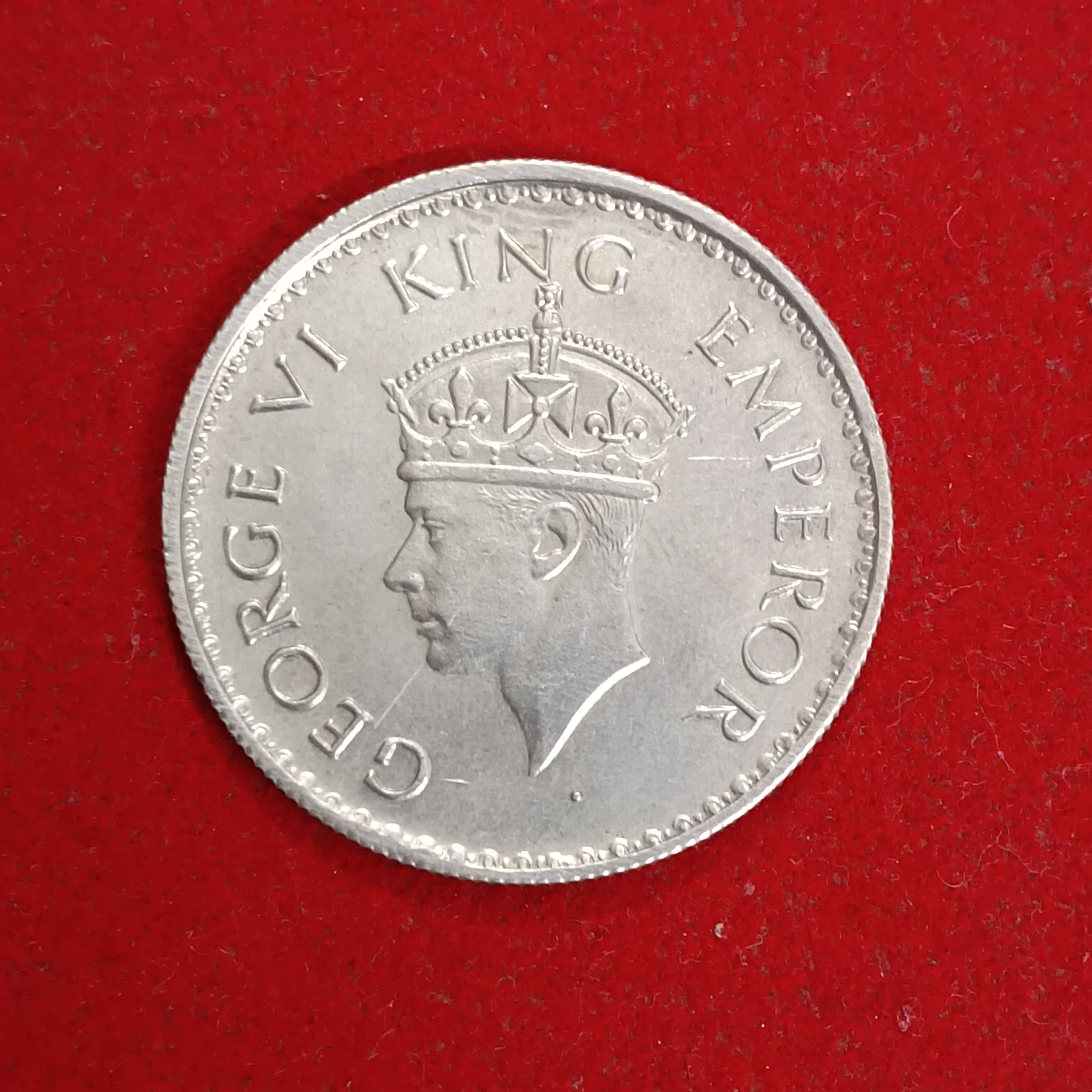 Extremely Rare One Rupee Silver Coin Year 1938 AUNC Grade George Vi Calcutta Mint British of India