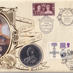 Gibraltar 1 Crown 1993 - Elizabeth II Coronation King George VI 1937-1997 The Crowing Glory Rare Coin ( FIRST DAY COVER WITH STAMPS)