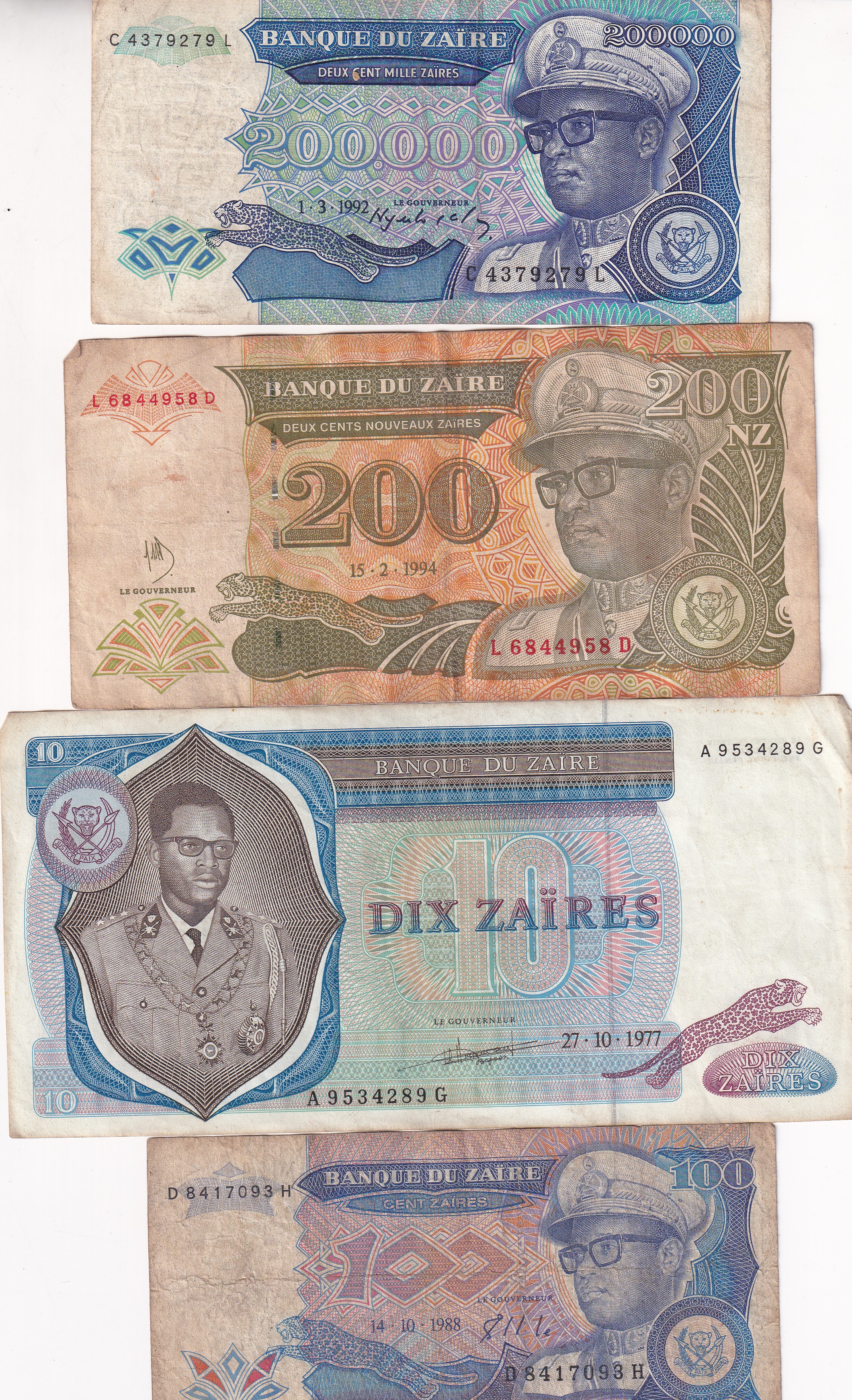 25 Different Zaire (25 Pcs) Note Set