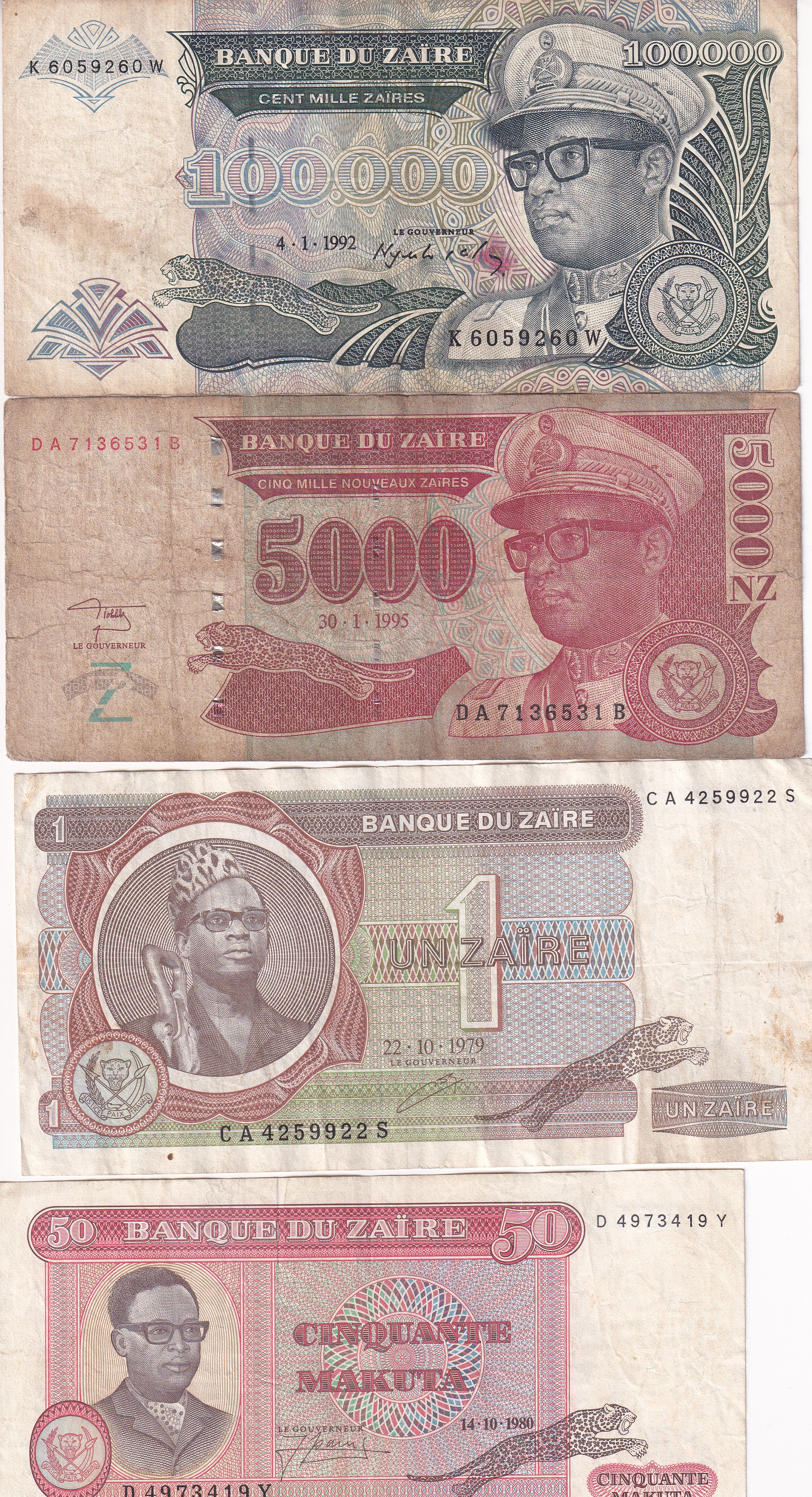 25 Different Zaire (25 Pcs) Note Set