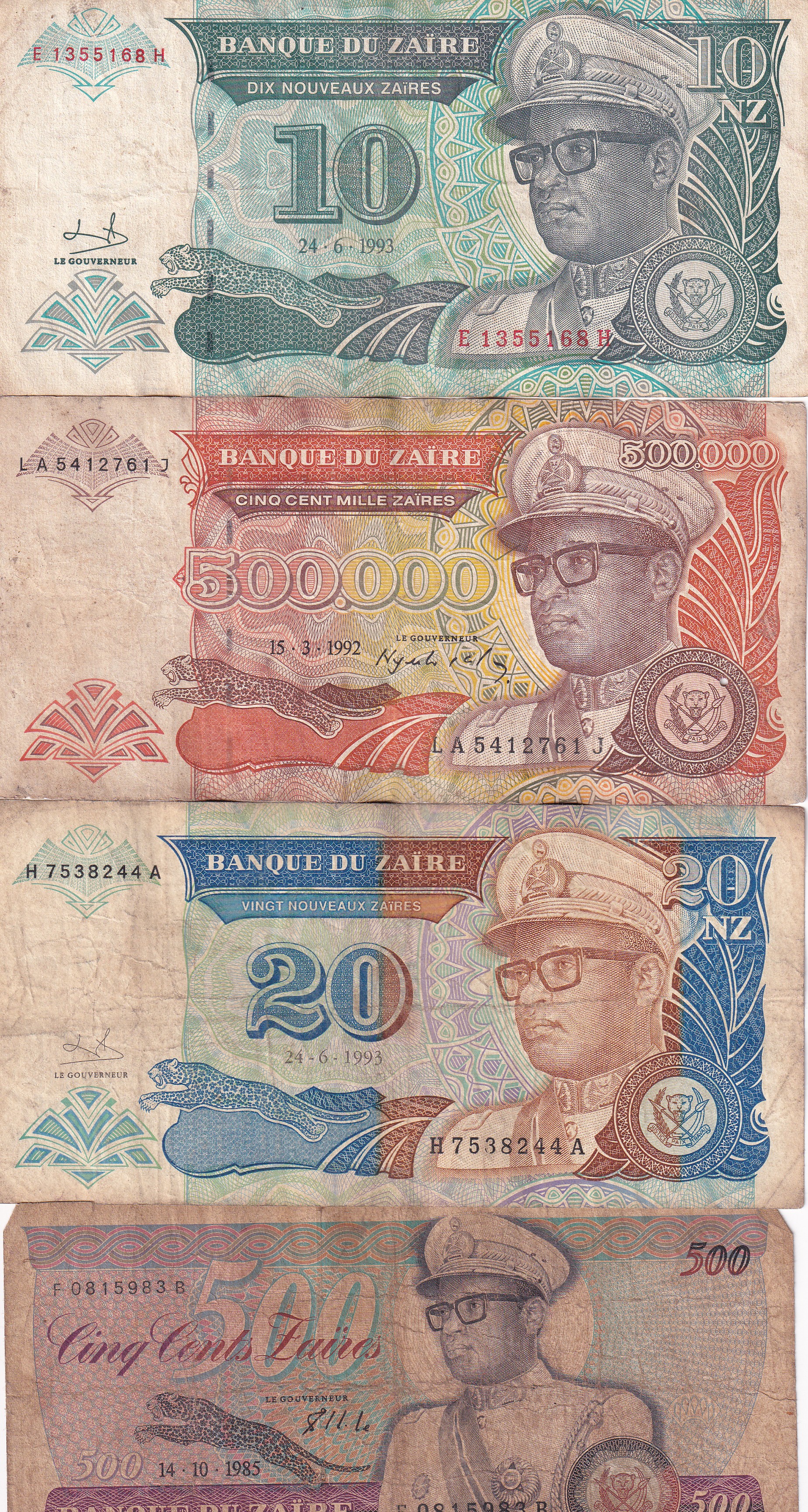 25 Different Zaire (25 Pcs) Note Set
