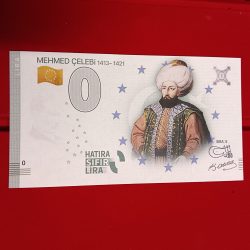 Europe 0 Hatira Sifir Lira Turkey Mehmed Celebi 1413-1421 Sira 5 Rare Limited Isuue and Gem UNC Condition