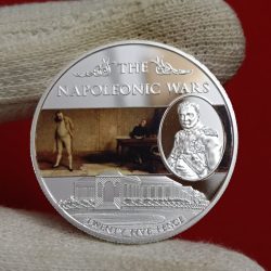 Rare Rare Queen Elizabeth Year 2013 Saint Helena 25 Pence Commemorative Proof Coin "The Napoleonic Wars" series silver-plated Saint Helena British Overseas Territory
