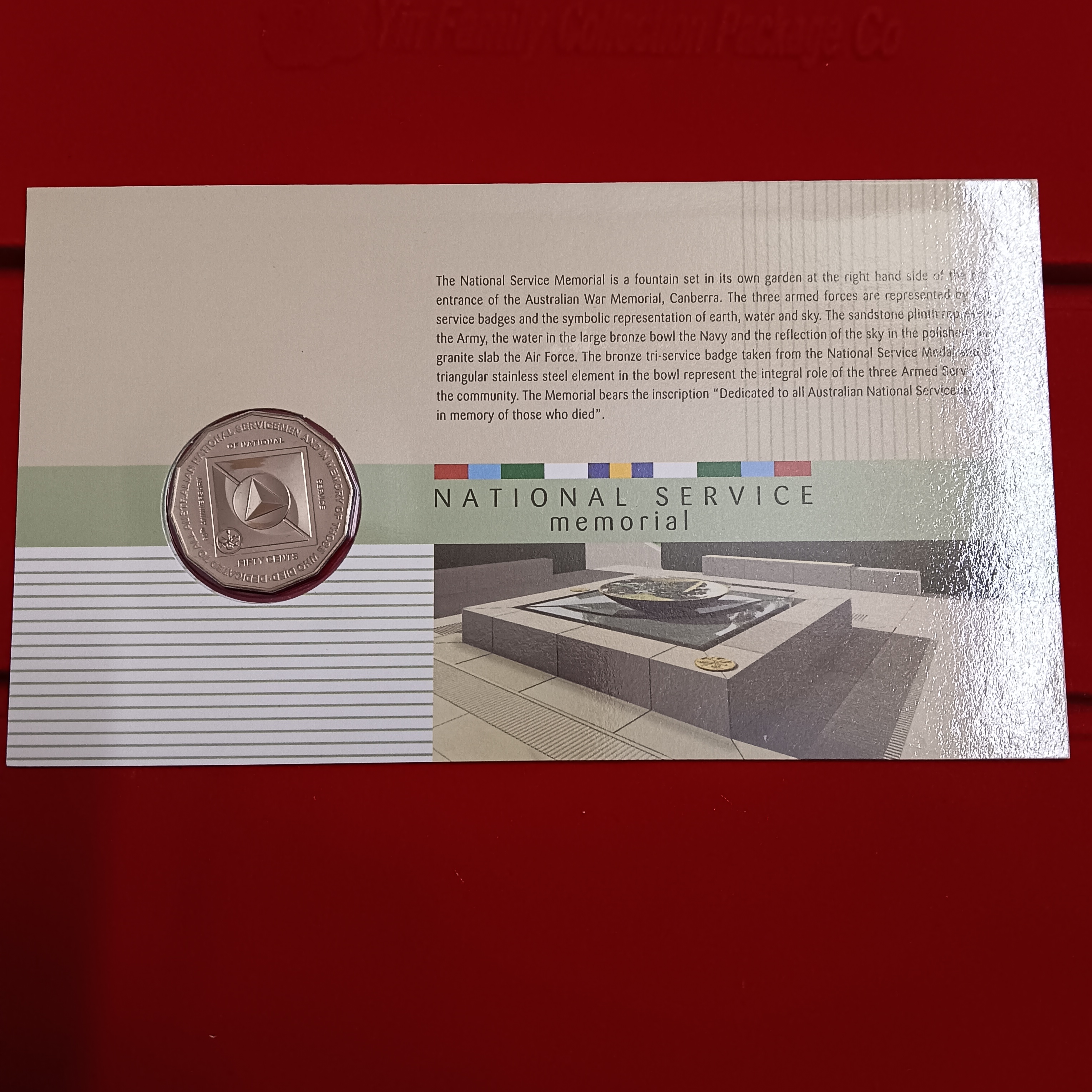 Australian Postal Numismatic Cover (PNC) Year 2011 50-cent National Service Memorial Proof Coin Issued By Australian Government Royal Australian Mint