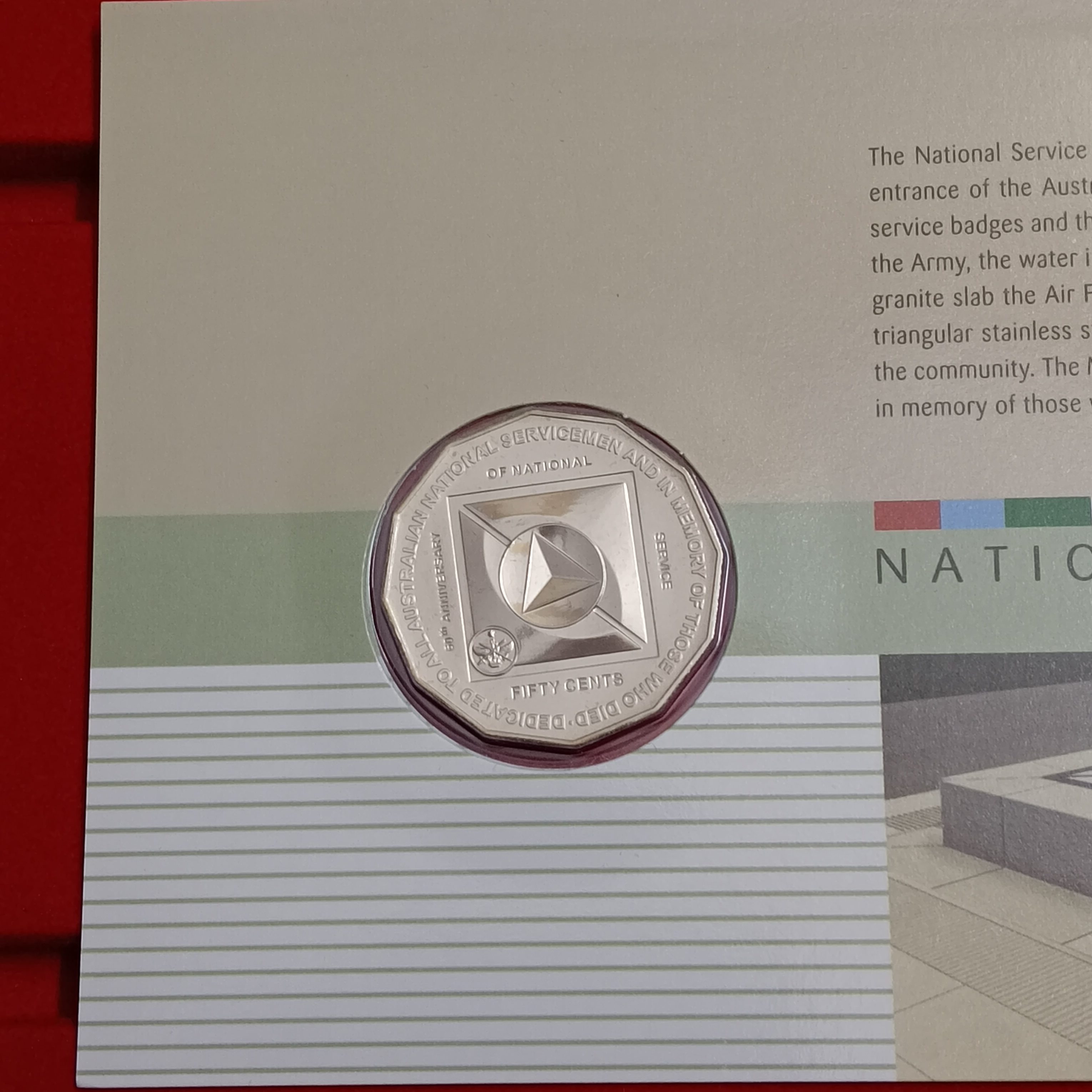 Australian Postal Numismatic Cover (PNC) Year 2011 50-cent National Service Memorial Proof Coin Issued By Australian Government Royal Australian Mint