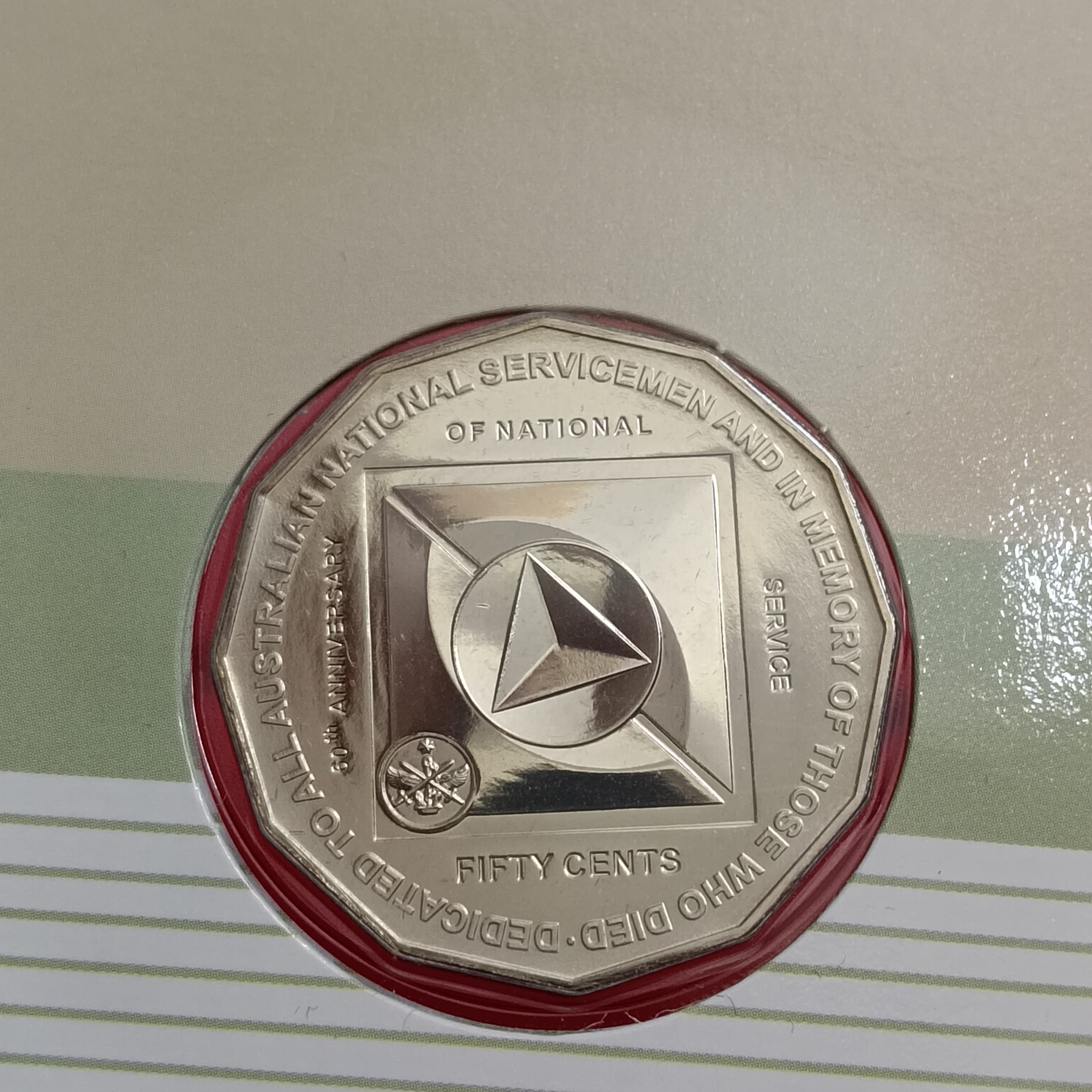 Australian Postal Numismatic Cover (PNC) Year 2011 50-cent National Service Memorial Proof Coin Issued By Australian Government Royal Australian Mint