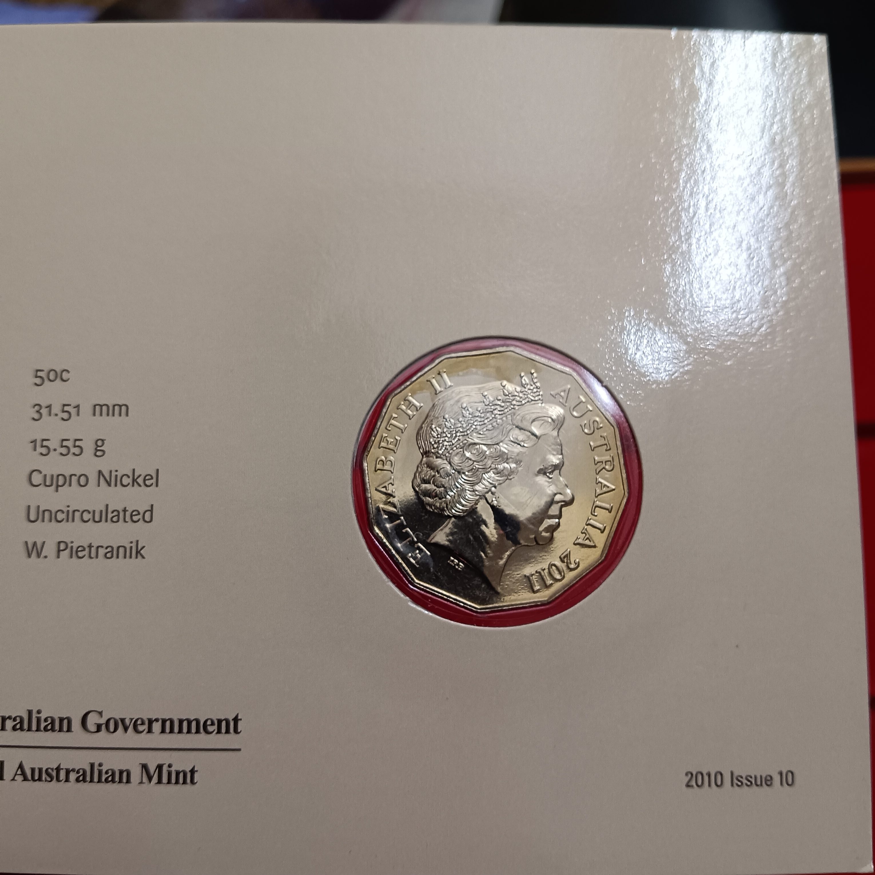 Australian Postal Numismatic Cover (PNC) Year 2011 50-cent National Service Memorial Proof Coin Issued By Australian Government Royal Australian Mint