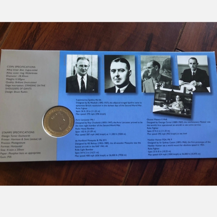 Ex Rare Two Pounds Proof Coin issued Royal Mint "Flights of Genius" Concord Aviation Year 1997 United Kingdom £2 coin