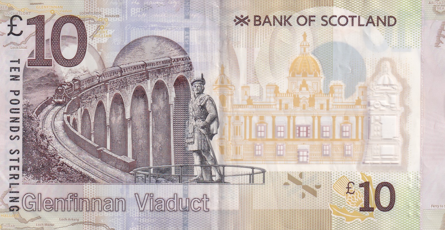 Scotland 10 Pounds Bank of Scotland Rare Note #B2