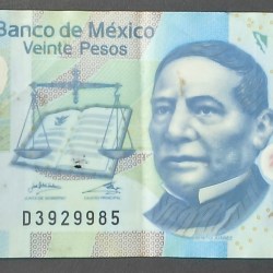 Mexico 20 pesos Lowest Price Rare Polymer﻿ Note #B2
