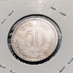 Fifty Paise EX Rare Coin 1978 Year Bombay Mint Extra Fine Condition Republic of India