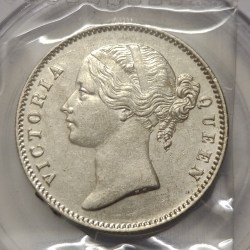 British India Victoria Divided Legend 1840 One Rupee Silver Coin High Grade Unc