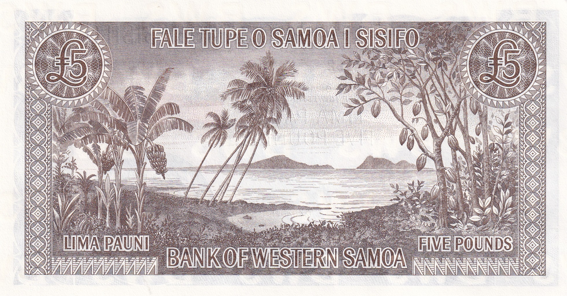 Samoa 5 Pounds Rare Note