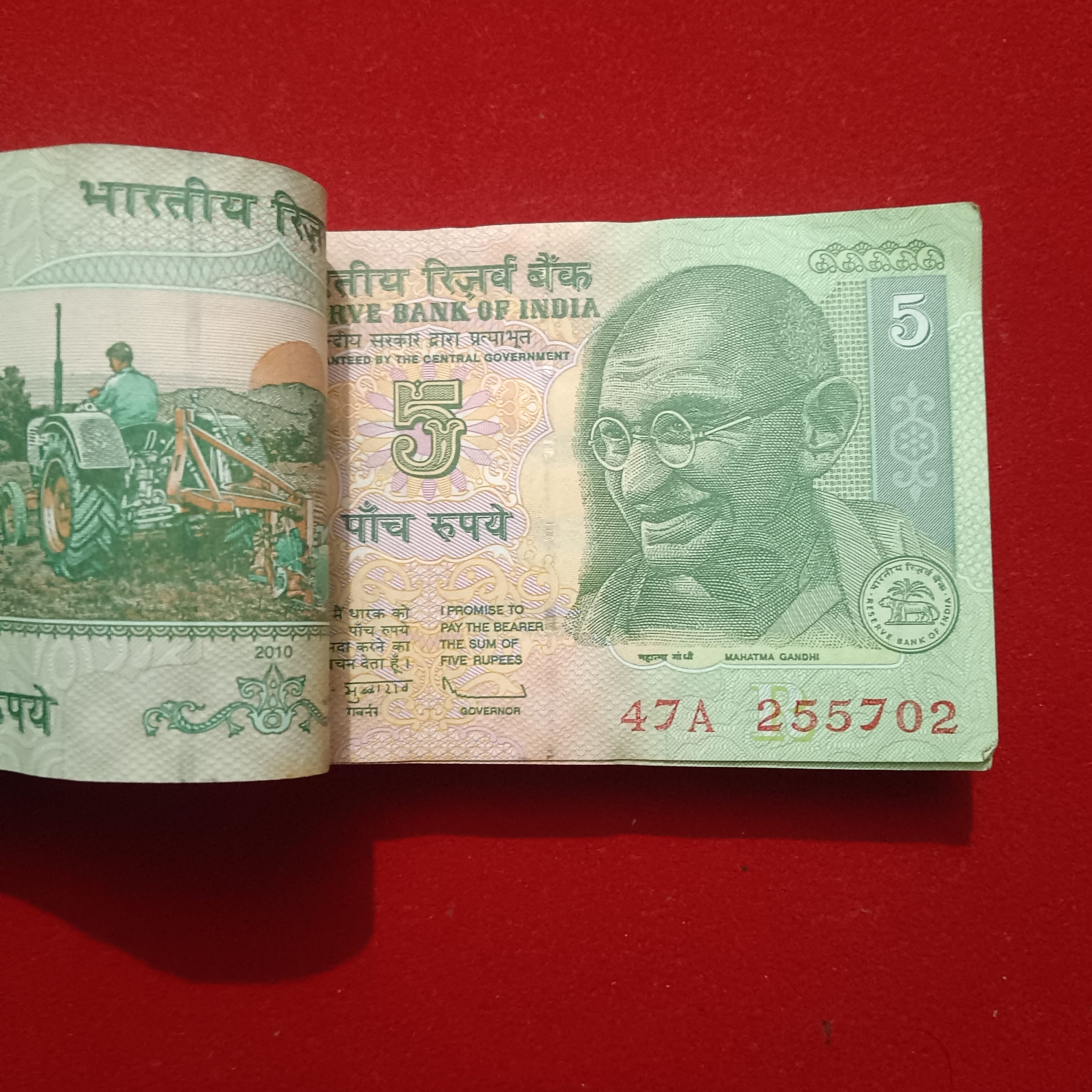 Five Rs Rare Mahatma Gandhi Ji Full Bundle Holy Number 786 Governor D Subbarao Unc Condition Reserve Bank of India 255701
