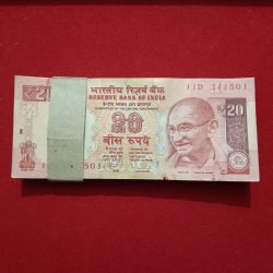Twenty Rs Rare Bundle 99 Notes Serial Bundle Governor D.Subbarao Year 2012 Republic of India 311501