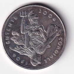 United Kingdom 5 Pounds 2004 - Elizabeth II 4th portrait; Entente Cordiale Rare Commemorative UNC Coin #R-22