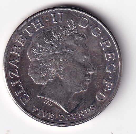 United Kingdom 5 Pounds 2004 - Elizabeth II 4th portrait; Entente Cordiale Rare Commemorative UNC Coin #R-22
