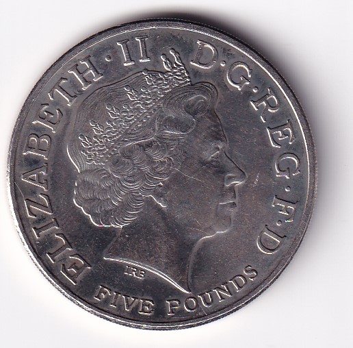 United Kingdom 5 Pounds 2005 - Elizabeth II 4th portrait; Trafalgar Rare Commemorative UNC Coin #R-23