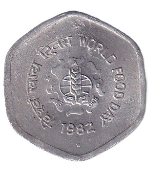 India 20 Paise FAO 1982 Rare Commemorative Unc Coin#R-30
