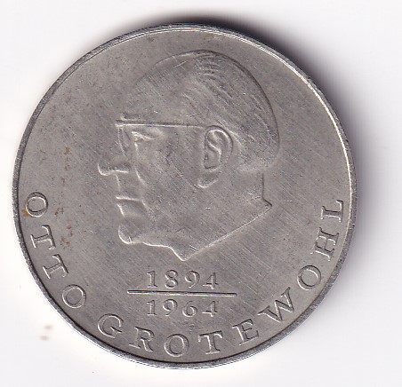 German 20 Mark 1973 - Otto Grotewohl Rare Commemorative UNC Coin #R-44
