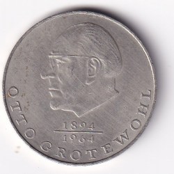 German 20 Mark 1973 - Otto Grotewohl Rare Commemorative UNC Coin #R-44