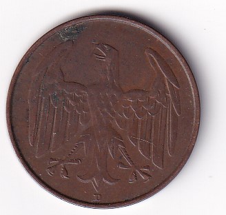 Germany 4 Reichspfennig 1932 Rare Coin #R-49