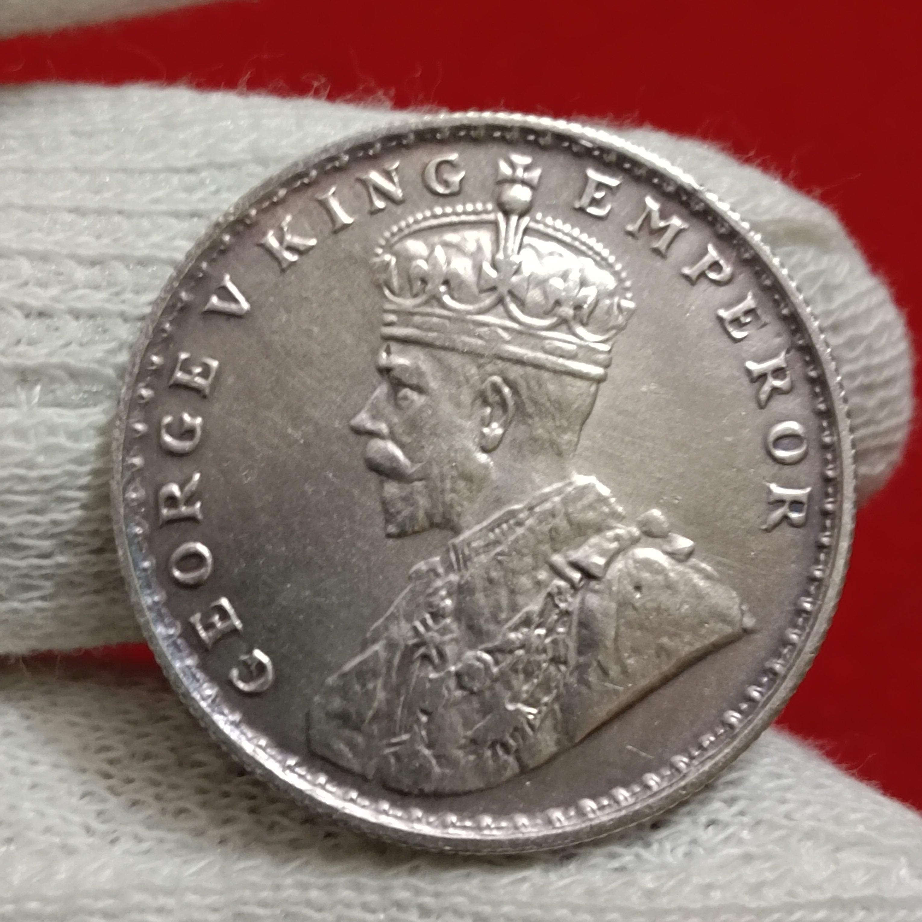 Rare Rare British India George V One Rupee Silver Coin 1911 Year Bombay Mint High Grade Coin