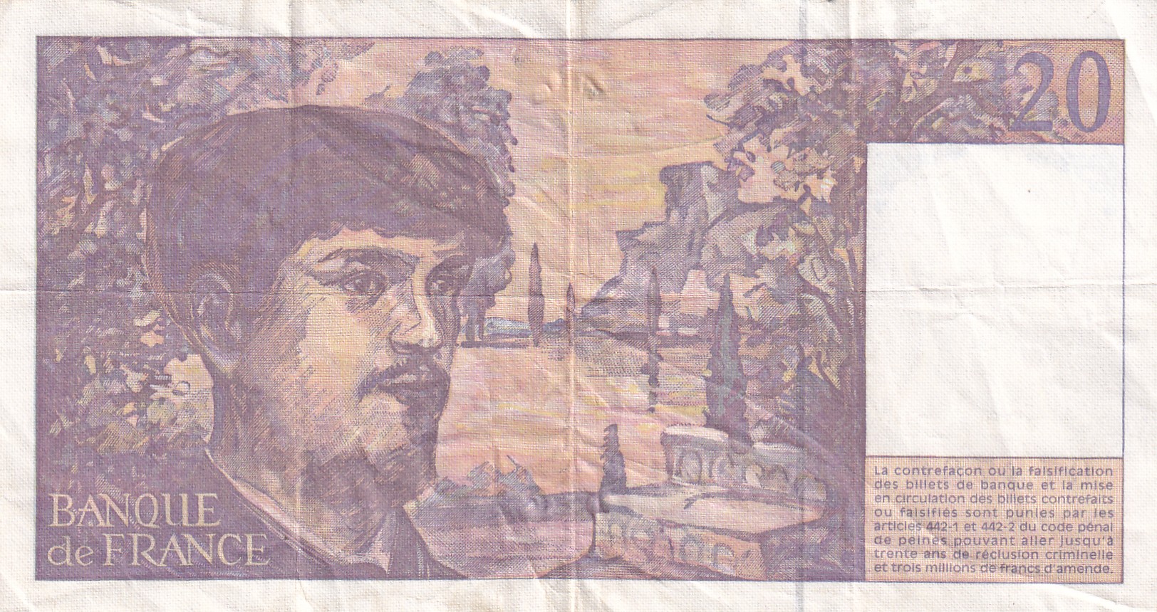 France 20 Francs – Debussy 1997 Rare Note With Ending 786 Fancy Number