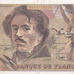 France 100 Francs Delacroix Rare Note #B2