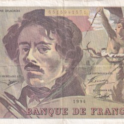 France 100 Francs Delacroix Rare Note #B2