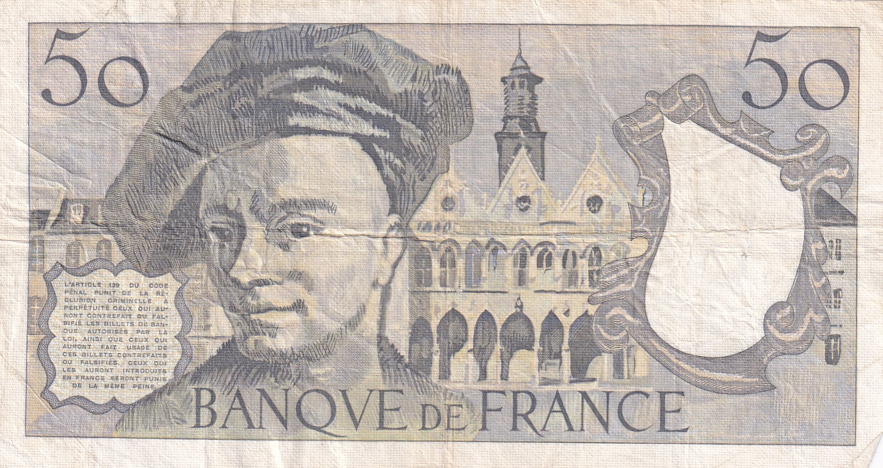 France 50 Francs 1982 Rare Note#B2